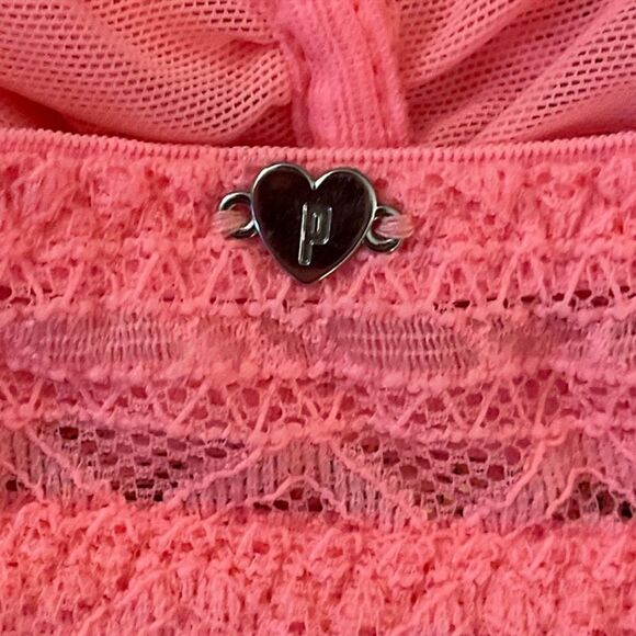 PINK Victoria's Secret Pink Lace Unlined Wireless
Ruched Front Bralette - Picture 4 of 7